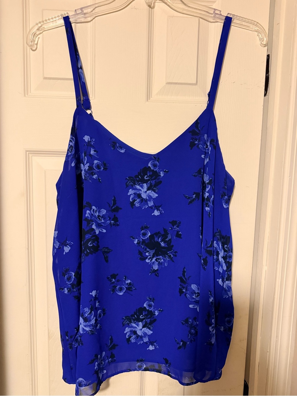 Women’s Plus Torrid Chiffon Swing Cami Tank Top 0 Blue Black Floral Roses